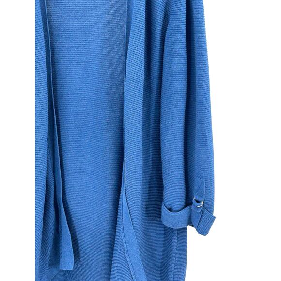 Chico’s‎ Cardigan Women’s 2 US Large Blue Knit Open Front Lightweight - Picture 4 of 9